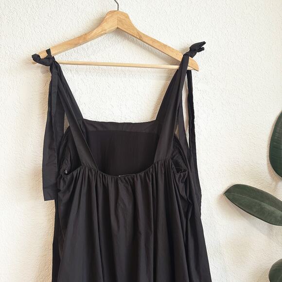 Frnch Paris Cylia Maxi Dress Medium? Minimalist Tiered Poplin Oversized Pockets - Picture 6 of 12